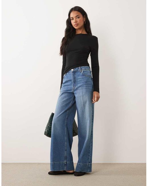 ASOS Blue Soft Long Sleeve Shrunken Tee
