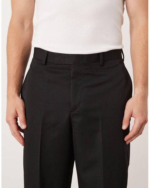 Pantalones De Vestir Negros De Corte Tapered Holgado De ASOS de hombre de color Black