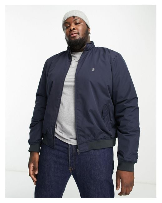 French Connection Plus Lined Harrington Jacket in Blue for Men | Lyst