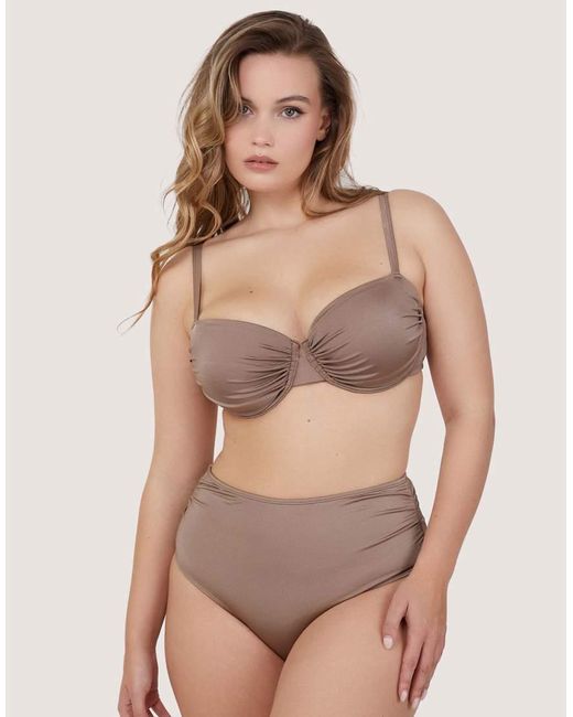 Wolf & Whistle Brown Fuller Bust Ruched Balconette Bikini Top