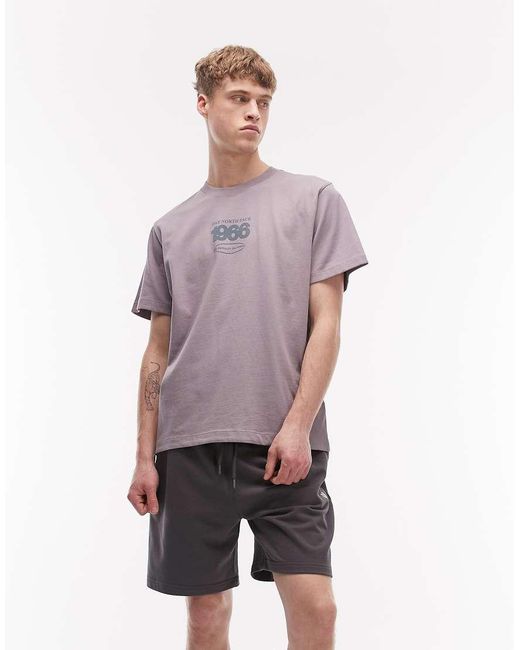 The North Face Purple Essential Logo Light Oversized Short for men