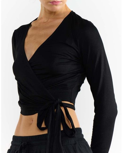 Glamorous Blue V Neck Wrap Top