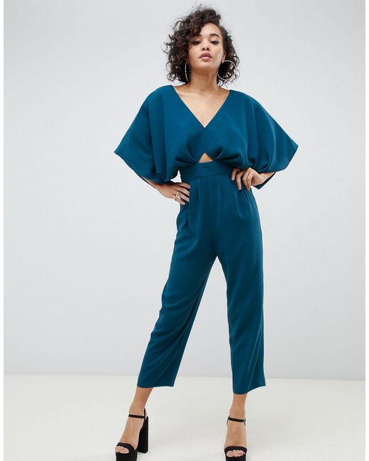 Jumpsuit with kimono sleeve and peg leg online