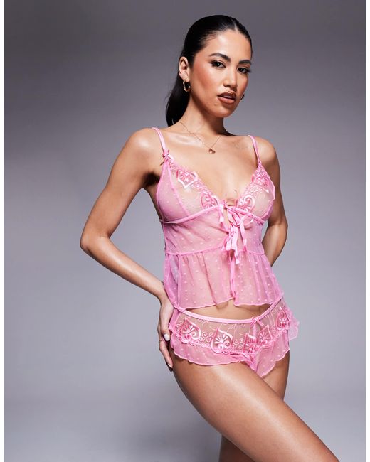 River Island Multicolor Lace Babydoll Lingerie Set