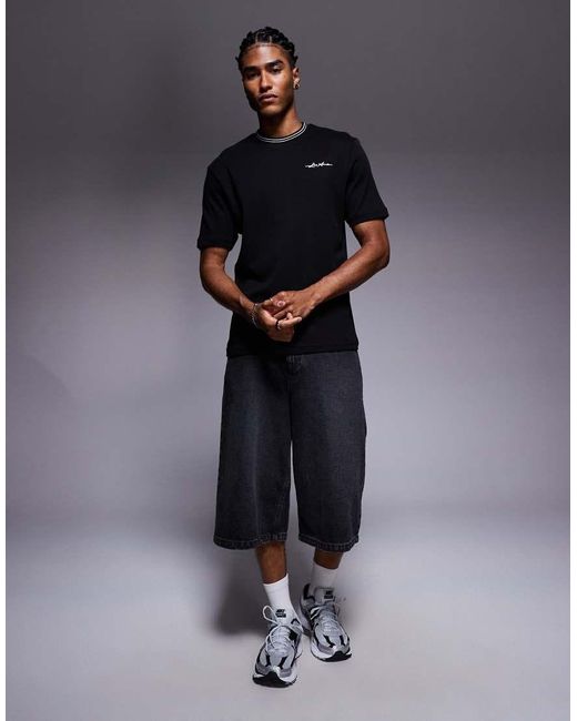 River Island Blue Contrast Ringer T-shirt for men