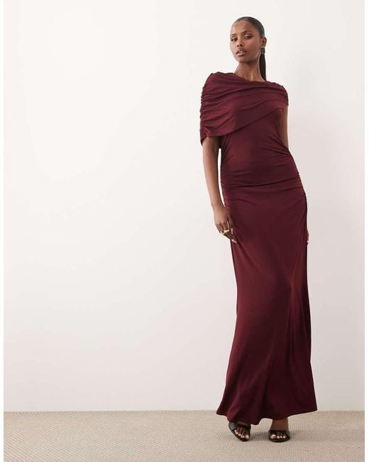 Vero Moda Purple Cape Detail Jersey Maxi Dress