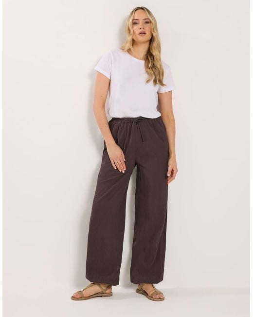 Long Tall Sally White Textured Cuffed Trousers