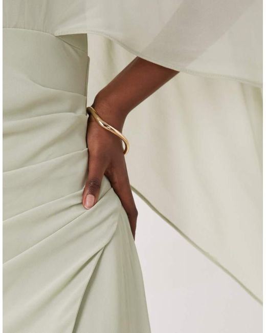 TFNC London Natural Bridesmaids Chiffon Maxi Dress With Cape
