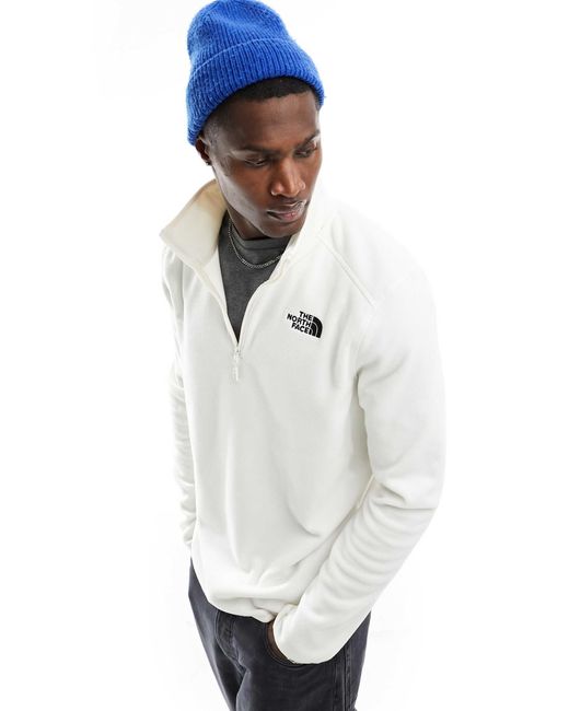 Glacier polaire a logo et col zippe casse The North Face pour homme en coloris Blanc Lyst