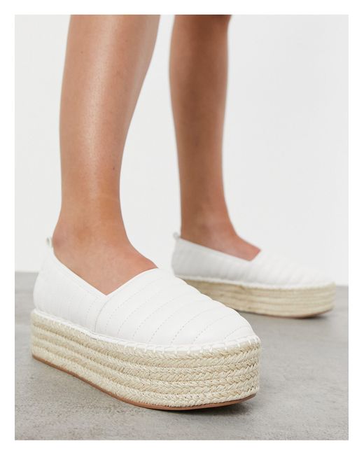 flatform espadrilles white