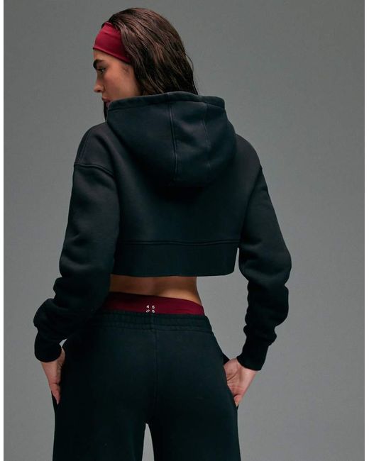 4505 Gray Icon Rest Day Heavyweight 440gsm Cotton Zip Up Boxy Crop Hoodie