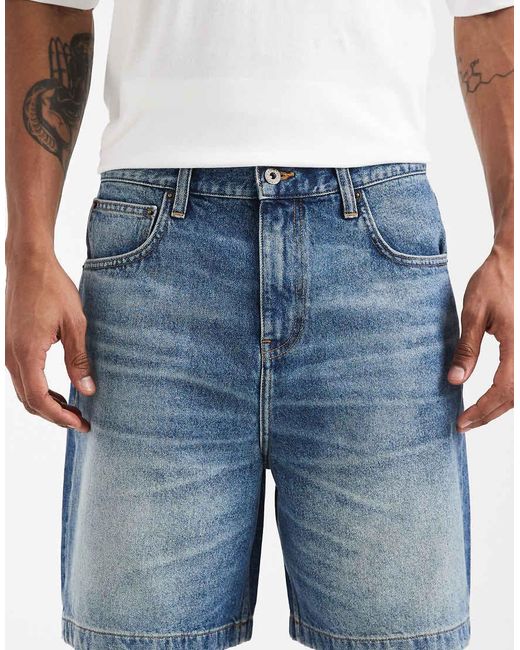 ASOS White Mid Length Denim Jorts for men