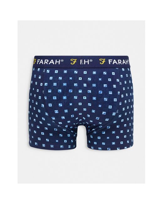 Farah Blue 3 Pack Boxers for men