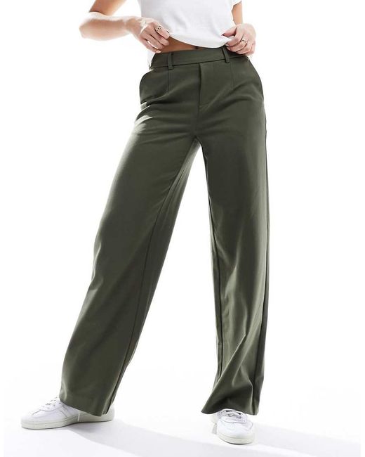 Pantalones Verdes De Pernera Ancha De Object de color Black