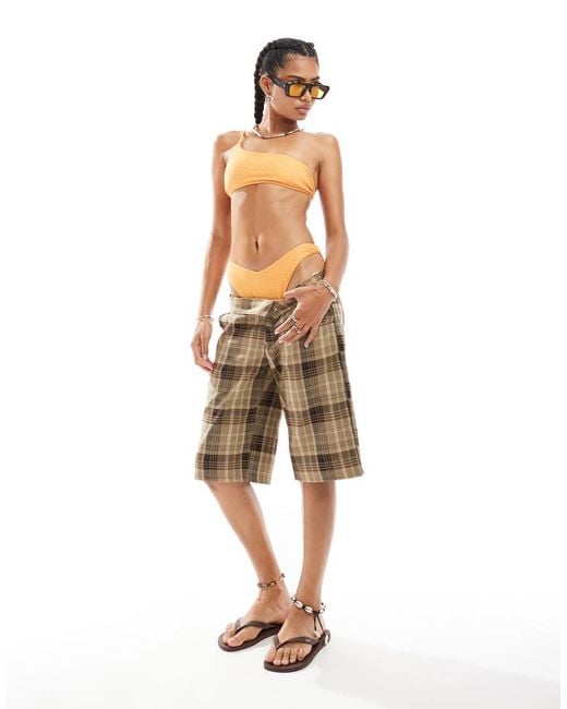 OOSC Orange Tangerine Squeeze Mix And Match Cold Shoulder Bikini Top