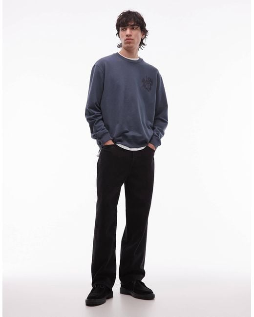 AllSaints Blue Orlando Crew Neck Sweatshirt for men