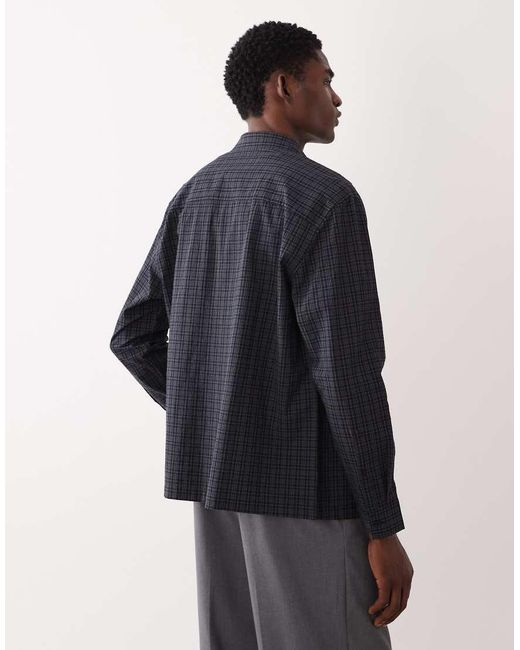 ASOS Blue Relaxed Plaid Shirt for men