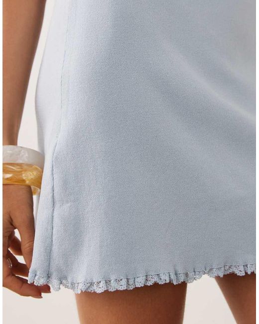 Mango Blue Asad Knitted Mini Skirt Co-ord