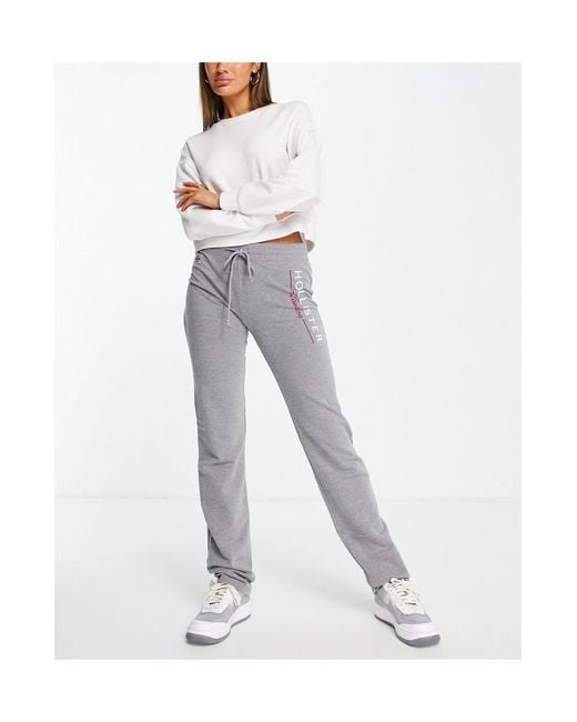 Hollister Straight Leg Logo joggers in Gray | Lyst