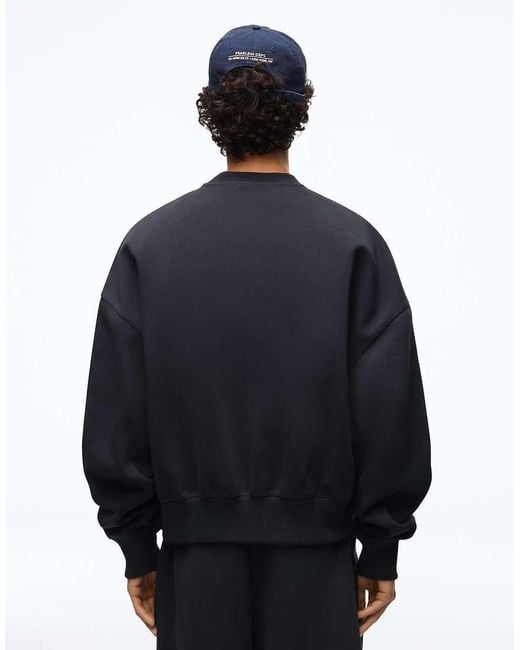 Bershka Blue Boxy Crew Neck Sweatshirt for men