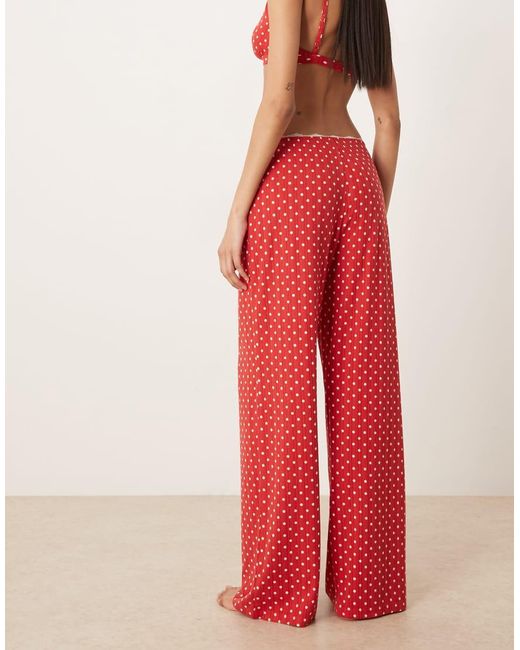 Abercrombie & Fitch Red Pointelle High Rise Pyjama Bottoms Co-Ord