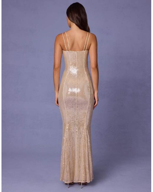Oh Polly Blue Sima Embellished Maxi Dress