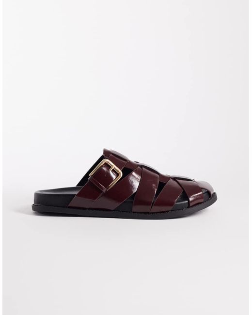 ASOS Brown Momentum Fisherman Flat Mules