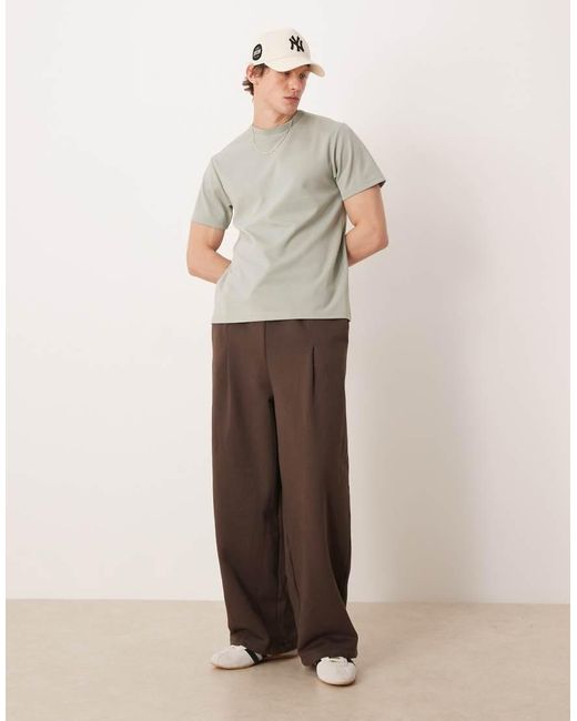 ASOS Gray Breathemax Heavyweight Regular Fit T-Shirt for men