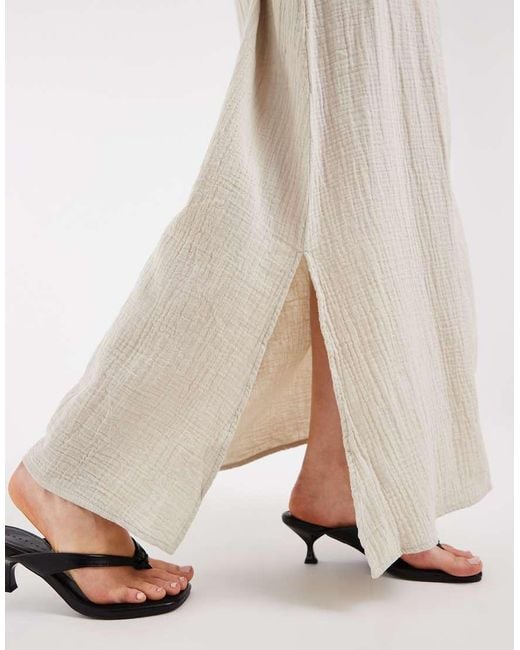 Pieces White Cotton Maxi Skirt
