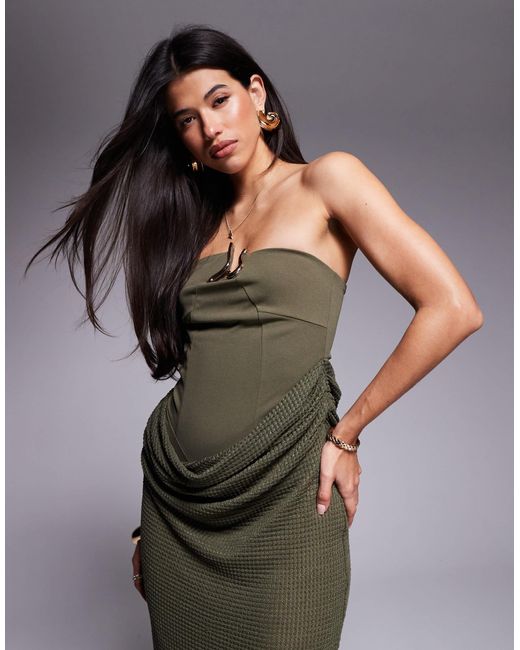 ASOS Green – trägerloses maxikleid