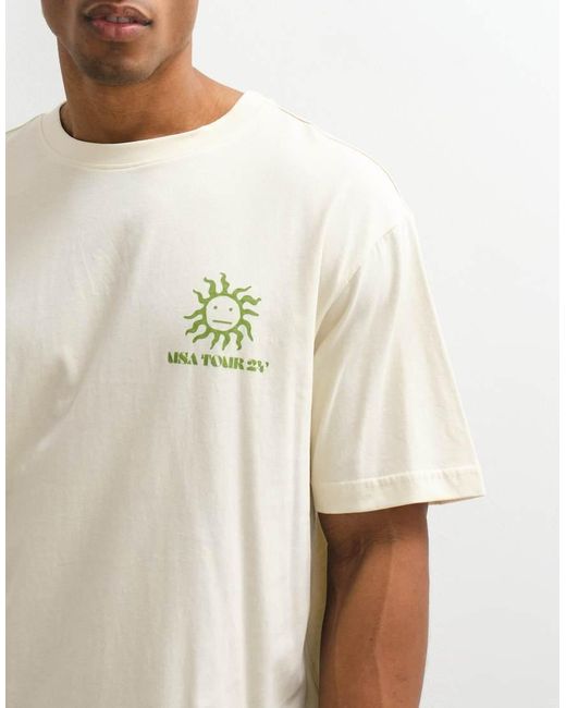 Only & Sons Natural Oversized Fit T-shirt With Usa Tour Back Print for men
