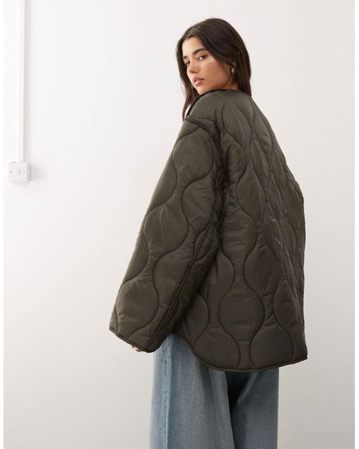 Weekday Green Quilted Jacket
