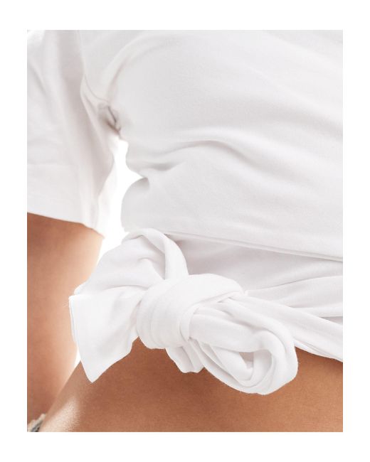 ASOS White Ballet Wrap Front T-shirt
