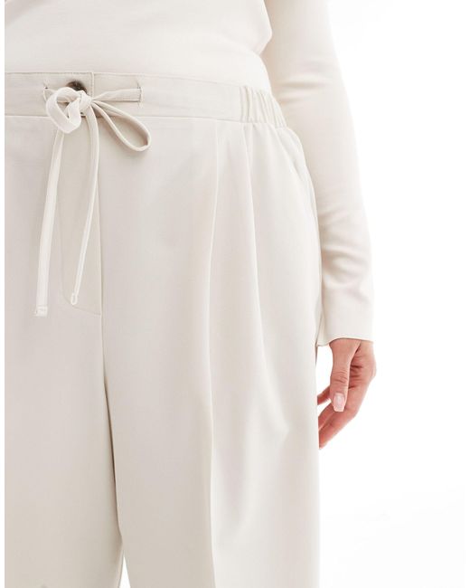 ASOS White Asos Design Curve Tailored Pull On Trousers