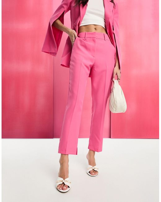 ASOS Slim Skim Cigarette Suit Trouser in Pink | Lyst
