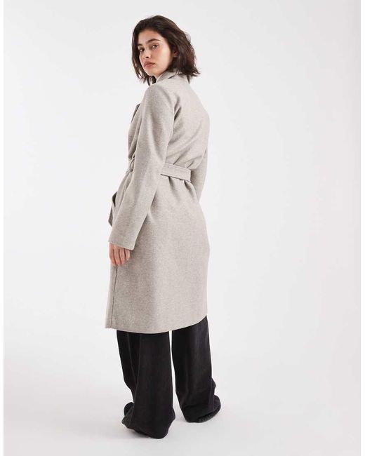 Vero Moda White Belted Formal Midi Coat