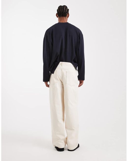 ASOS Blue Circular Design Collection Heavyweight Loose Straight Jeans for men