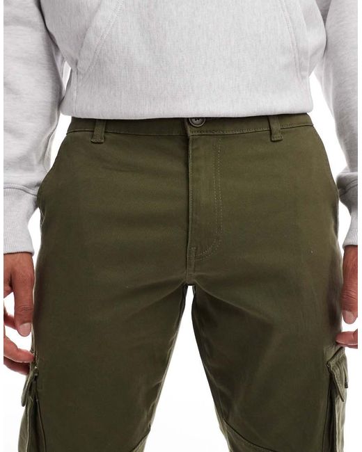 Only & Sons Green Tapered Fit Cargo Pants With Cuffed Bottom for men