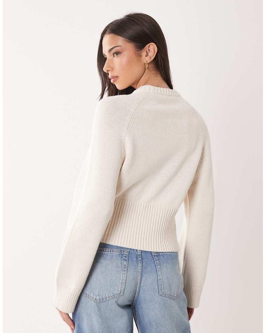 ASOS Blue Knitted Cinched Button Through Jumper