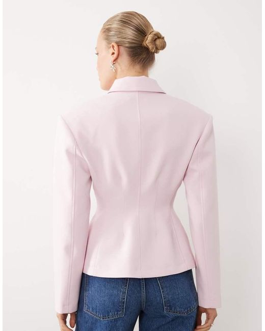 ASOS Pink Button Through Cinch Blazer