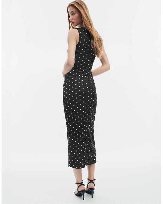 Stradivarius White Sleeveless Tulle Midi Dress