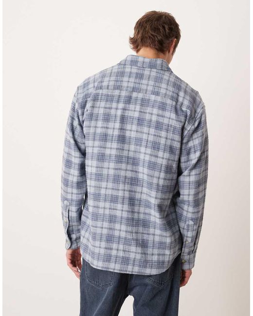 Abercrombie & Fitch Blue Long Sleeve Flannel Shirt for men