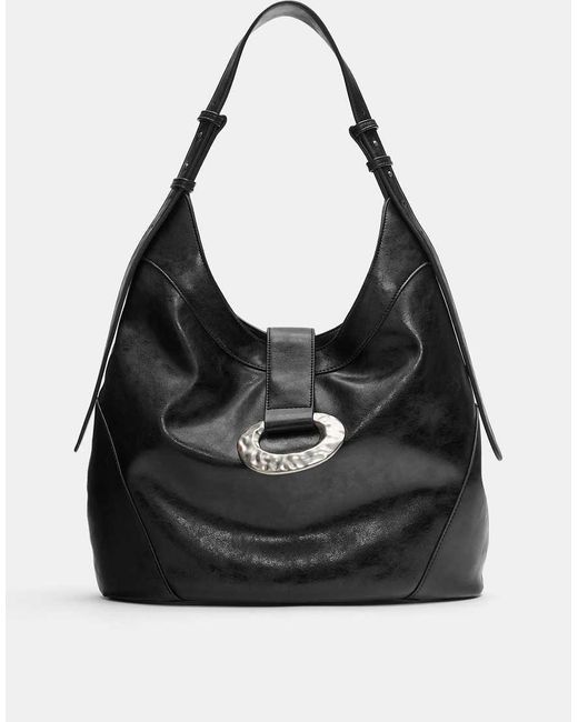 Pull&Bear Black Ring Tote Bag