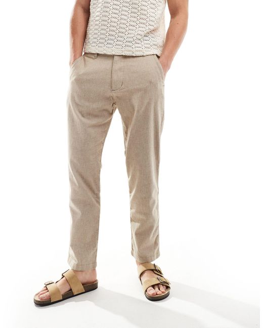 Pantalon à enfiler en lin mélangé - beige Hollister pour homme en coloris Natural