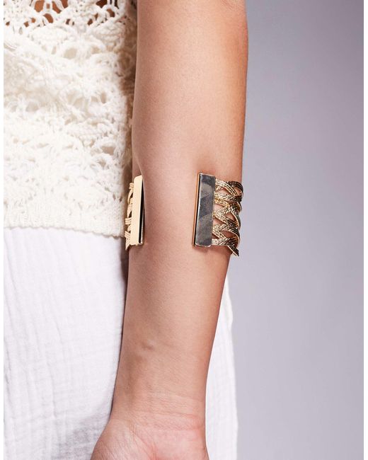 ASOS Natural Large Lattice Cuff Bracelet