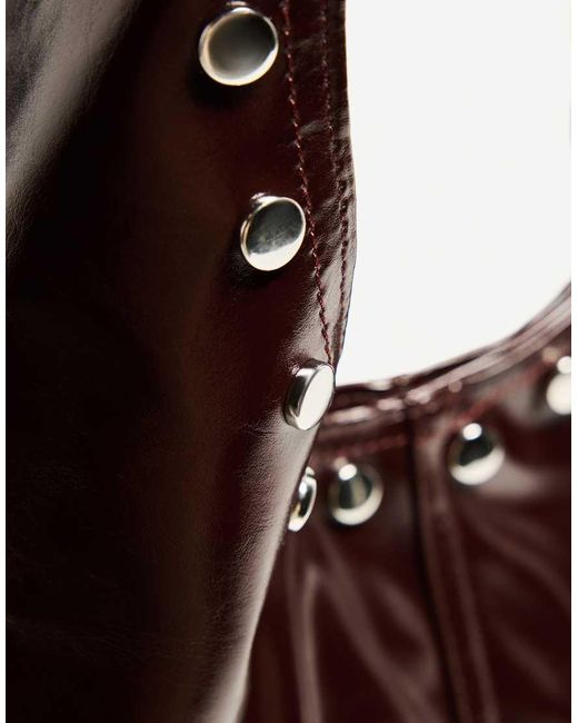 Bershka Blue Studded Handbag