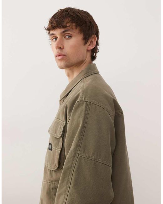 Vans Brown Umber Pigment Canvas Jacket for men