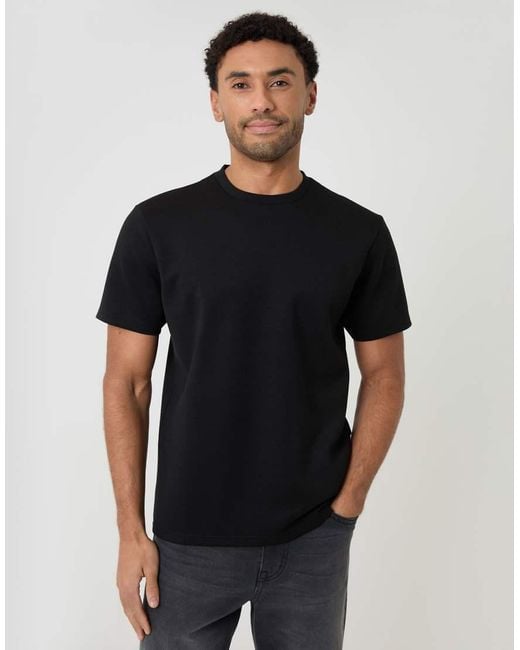 Threadbare Black Regular Fit Crew Neck T-Shirt for men