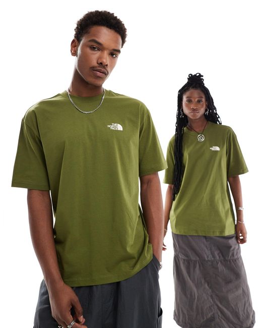 The North Face Green Geolines Redbox Backprint Oversized T-shirt