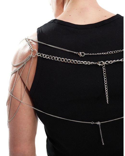 ASOS Black Shoulder Harness With Hanging Chains for men